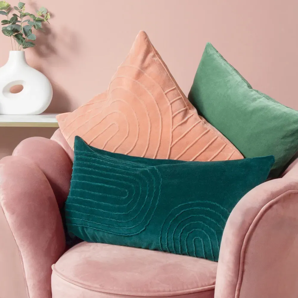 Mangata Geometric Pleat Cushion - Teal