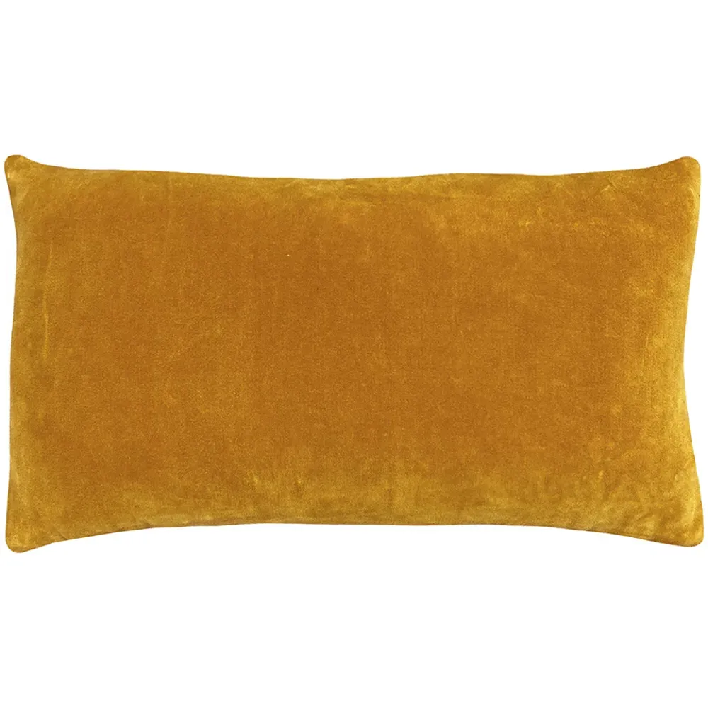 Mangata Ochre Geometric Pleat Cushion - Multi, Cotton