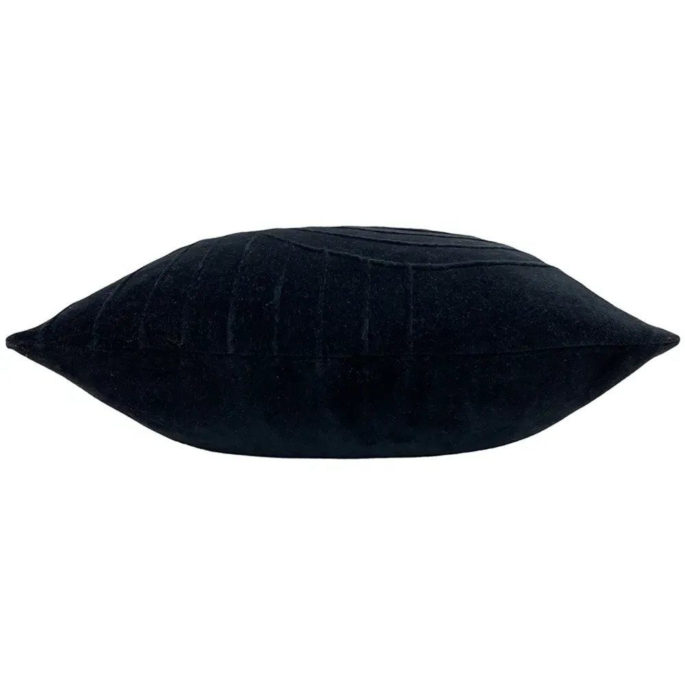 Mangata Square Geometric Pleat Cushion - Black, Cotton