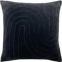 Mangata Square Geometric Pleat Cushion - Black, Cotton