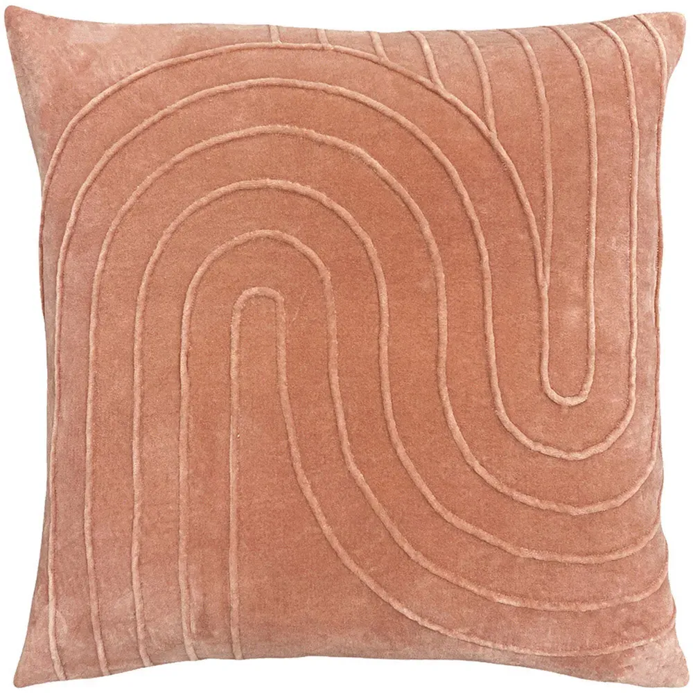 Mangata Square Geometric Pleat Cushion - Blush, Cotton
