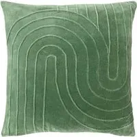 Mangata Square Geometric Pleat Cushion - Eucalyptus, Cotton