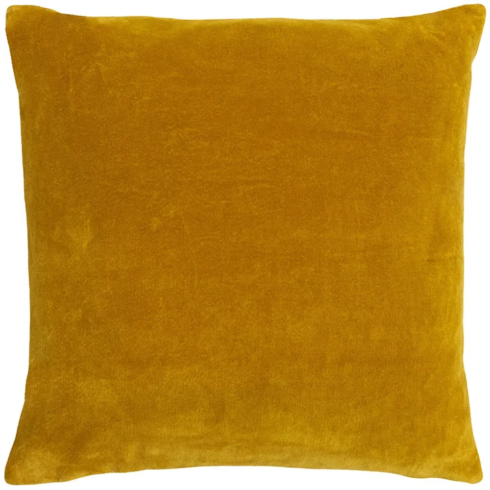 Mangata Square Geometric Pleat Cushion - Ochre, Cotton