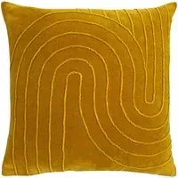 Mangata Square Geometric Pleat Cushion - Ochre, Cotton