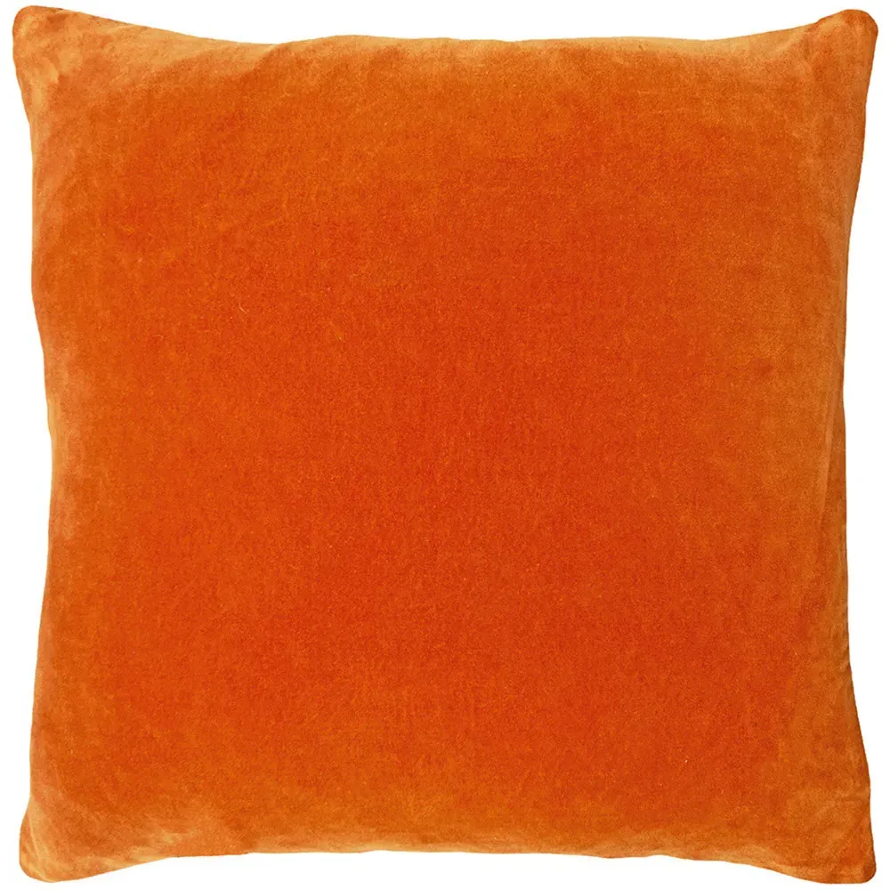 Mangata Square Geometric Pleat Cushion - Orange, Cotton Velvet