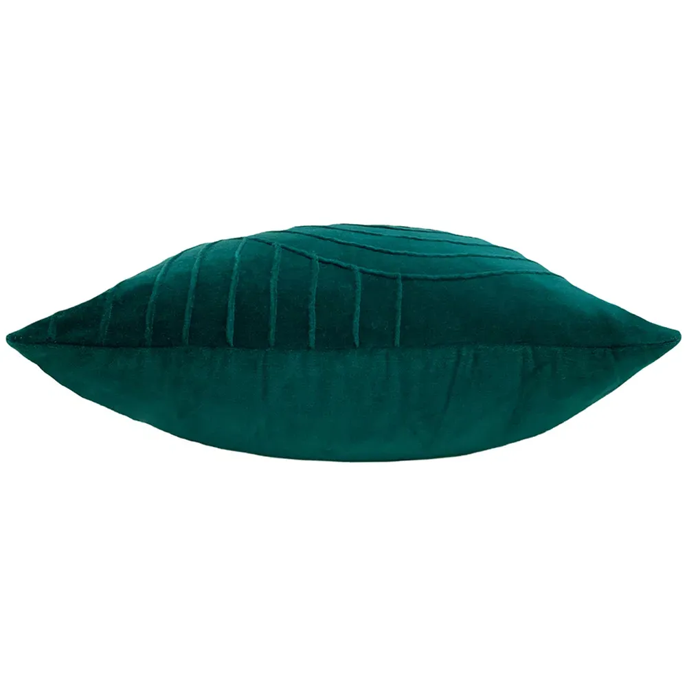 Mangata Square Geometric Pleat Cushion - Teal, Cotton