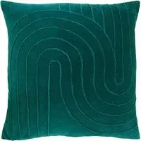 Mangata Square Geometric Pleat Cushion - Teal, Cotton