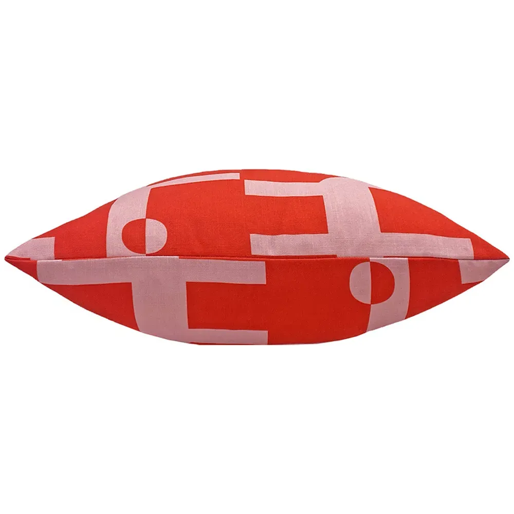 Manhattan Art Deco Cushion - Pink Red