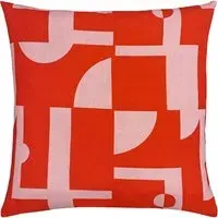 Manhattan Art Deco Cushion - Pink Red