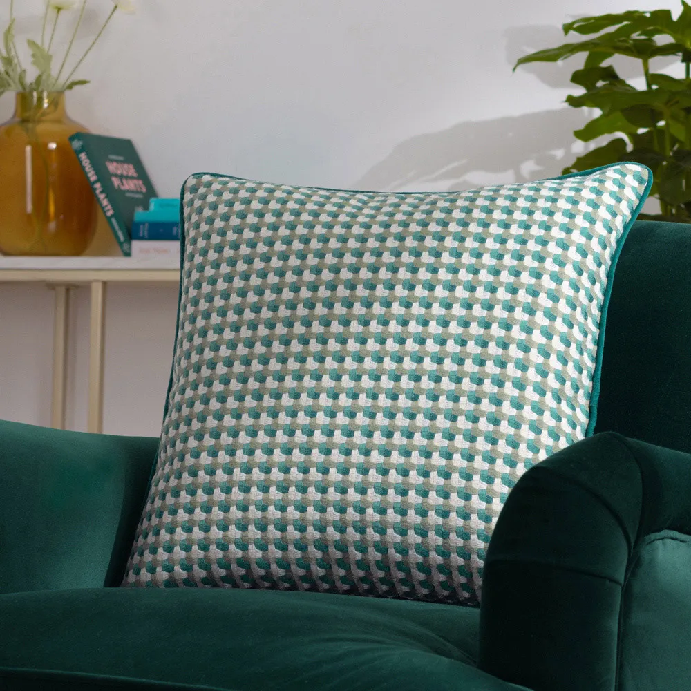 Marttel Geometric Jacquard Cushion - Multi