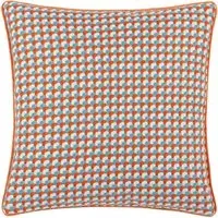 Marttel Geometric Jacquard Cushion - Orange