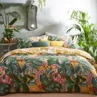 Medinilla King Size Duvet Cover Set - Mustard, Polycotton