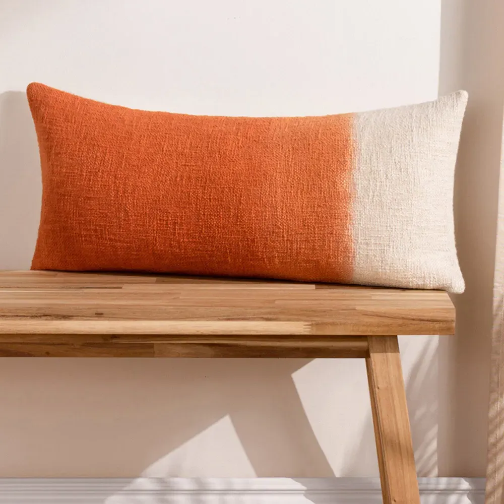 Mizu Dip Dye Rectangular Cushion - Amber