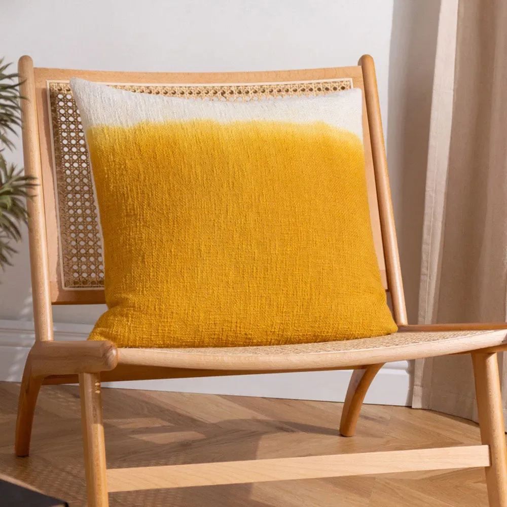 Mizu Ochre Square Cushion - Multi, Cotton