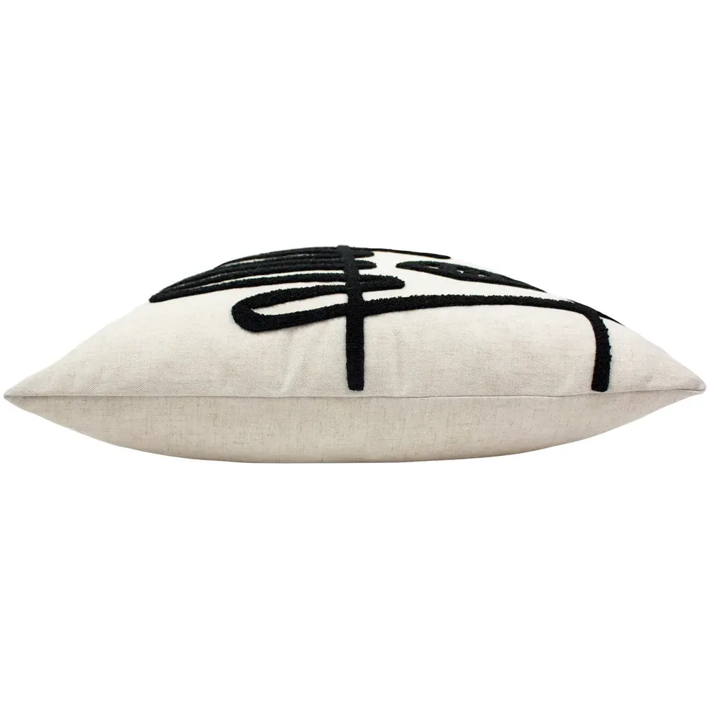 Mono Face Linen Cushion - Cream