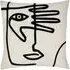Mono Face Linen Cushion - Cream