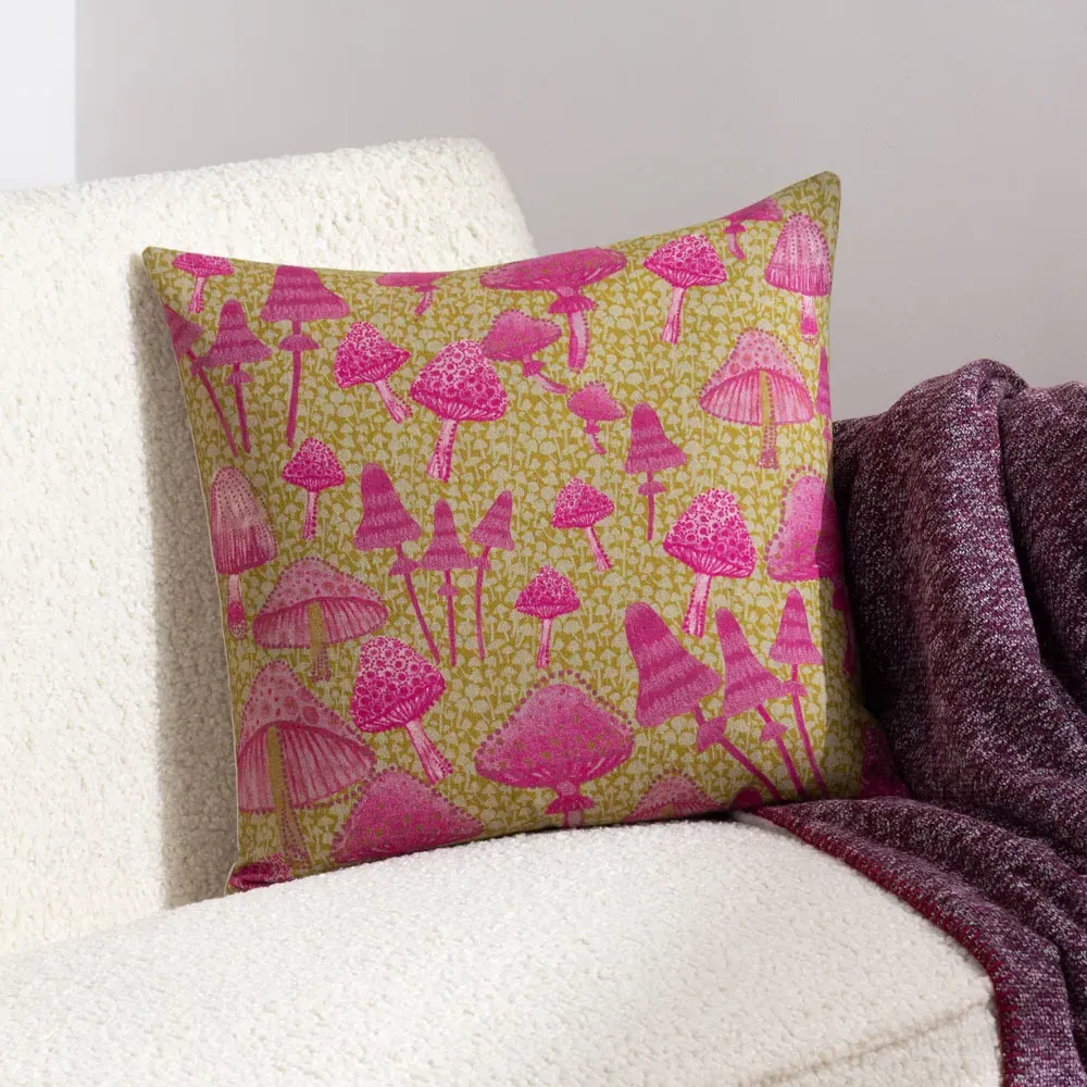 Mushroom Fields Abstract Cushion - Purple