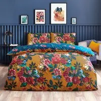Nadya Double Duvet Cover Set - Amber Floral, Polycotton