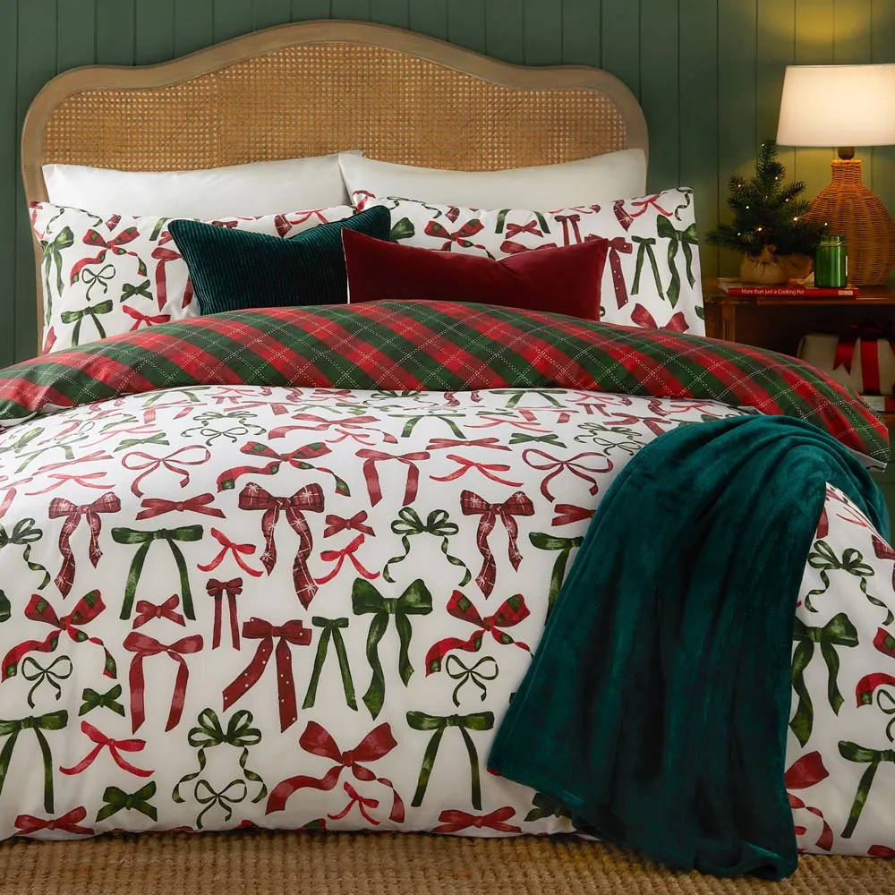 Nathalie King Size Duvet Set Reversible - Red