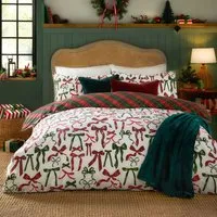 Nathalie King Size Duvet Set Reversible - Red
