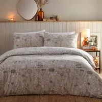 Nook Single Duvet Set - Greige, Brushed Cotton