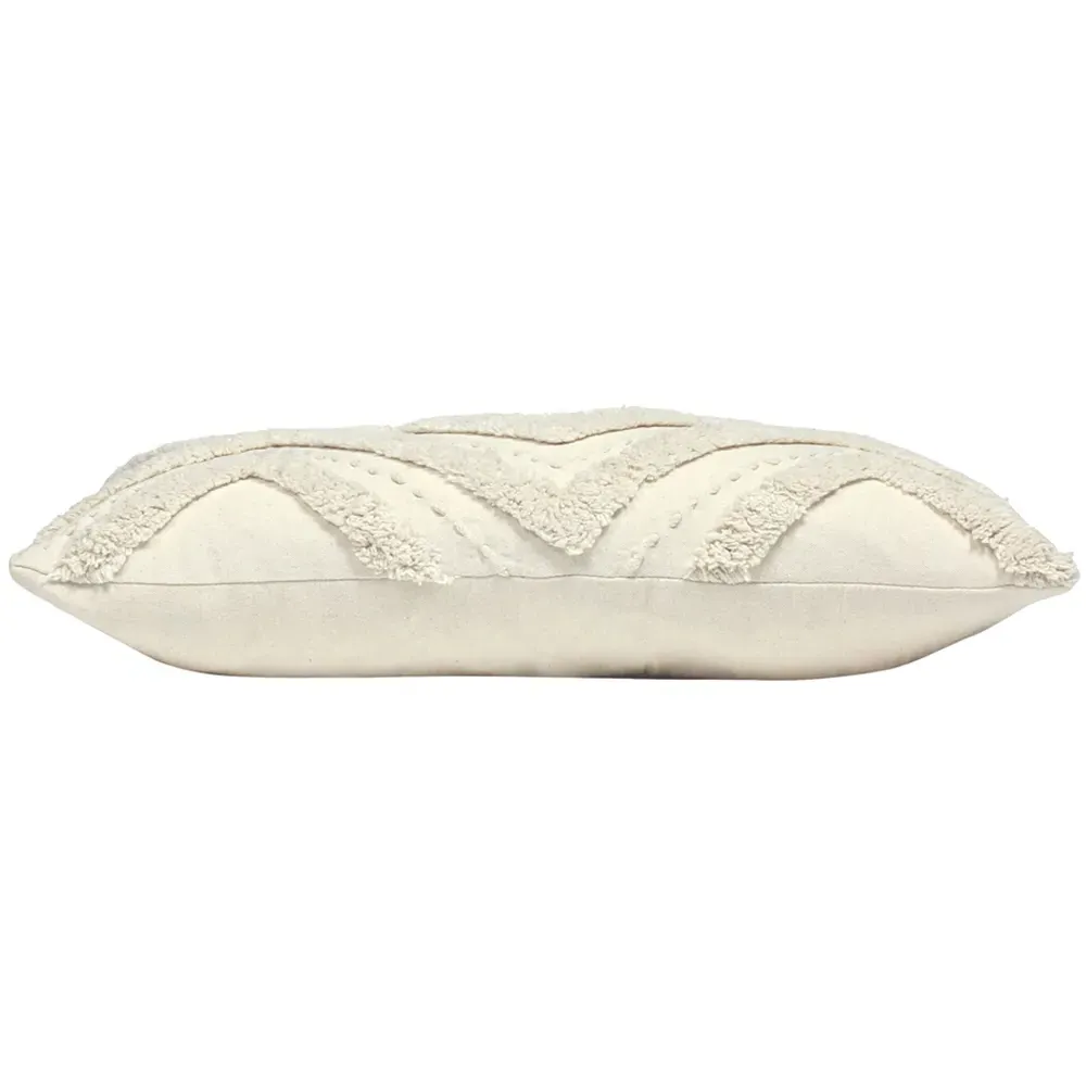 Orson Tufted Cushion - Ecru, Cotton