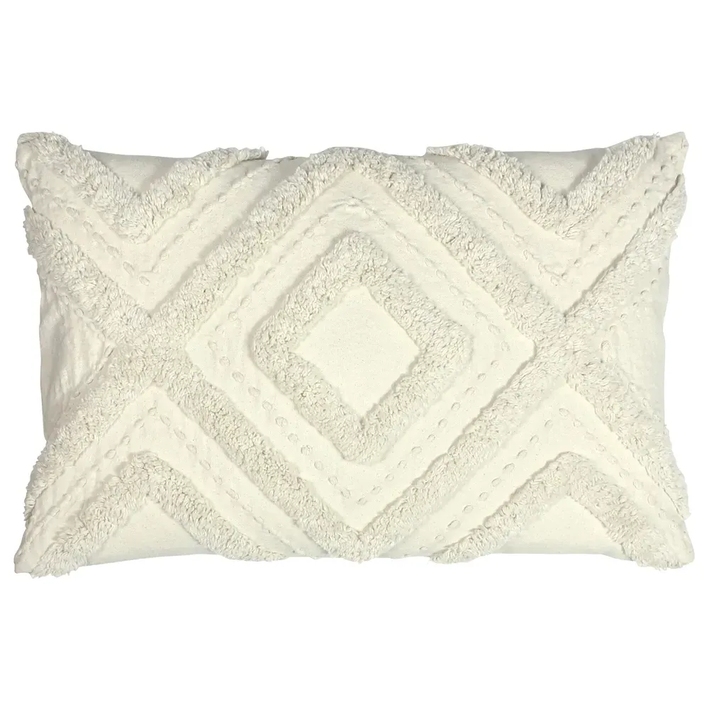 Orson Tufted Cushion - Ecru, Cotton