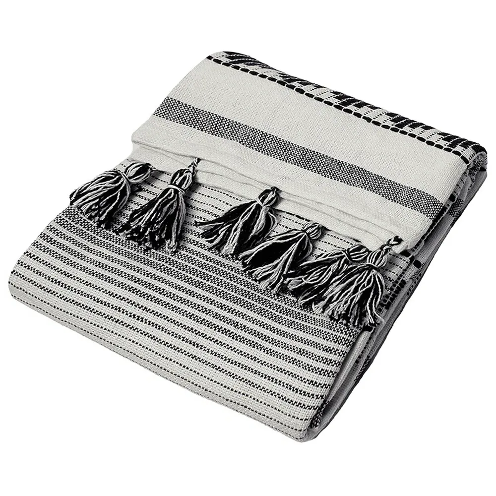 Pangea Tasselled Throw - Black