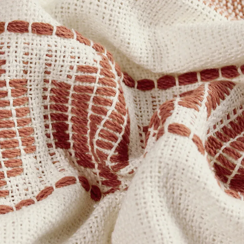 Pangea Tasselled Throw - Terracotta