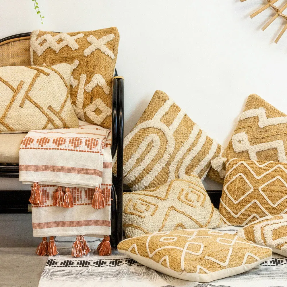 Pangea Tasselled Throw - Terracotta