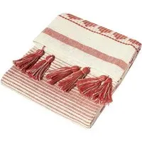 Pangea Tasselled Throw - Terracotta