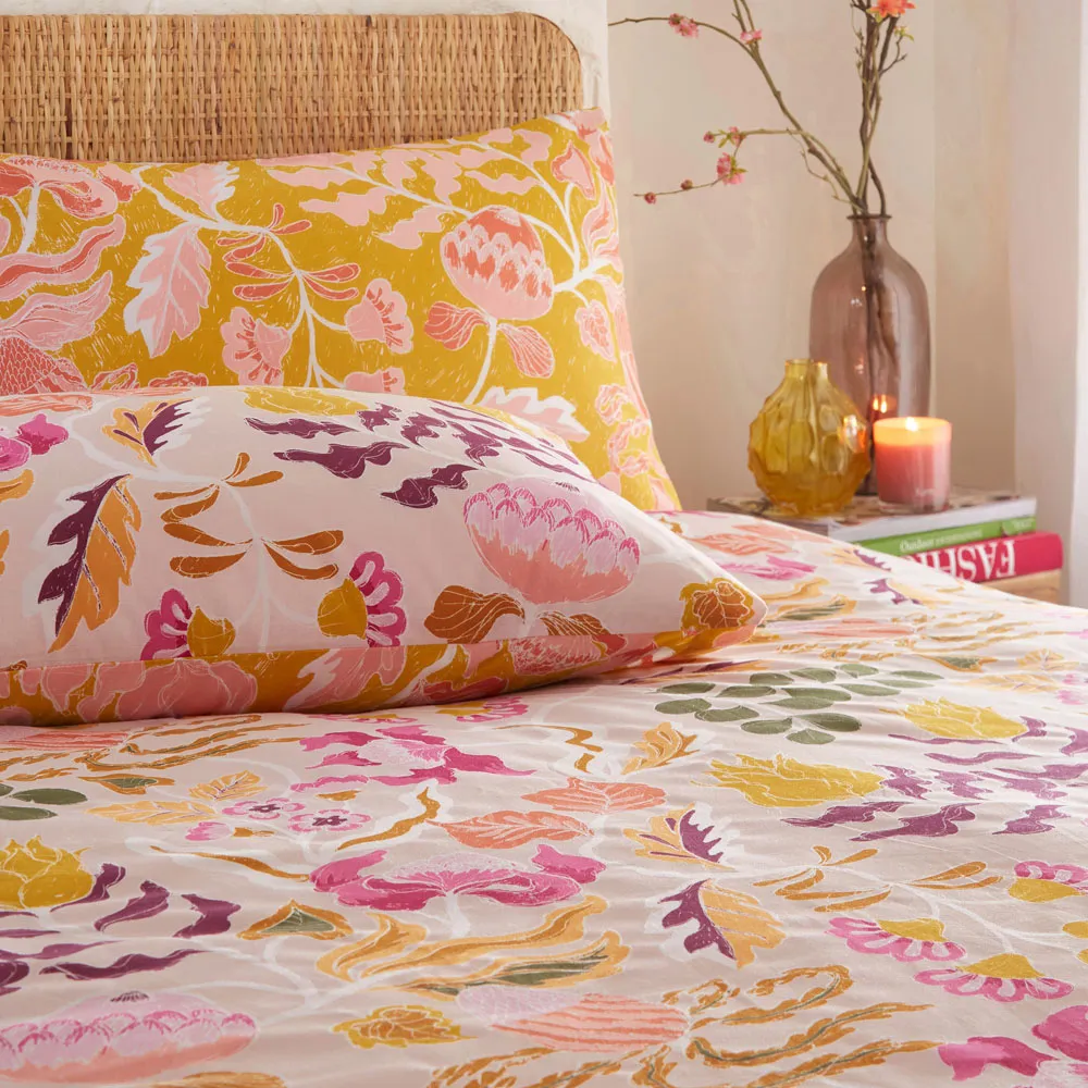 Protea Double Duvet Set - Pink