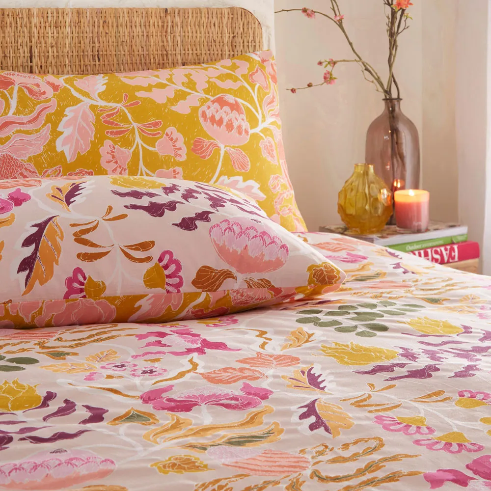 Protea Single Duvet Set - Pink