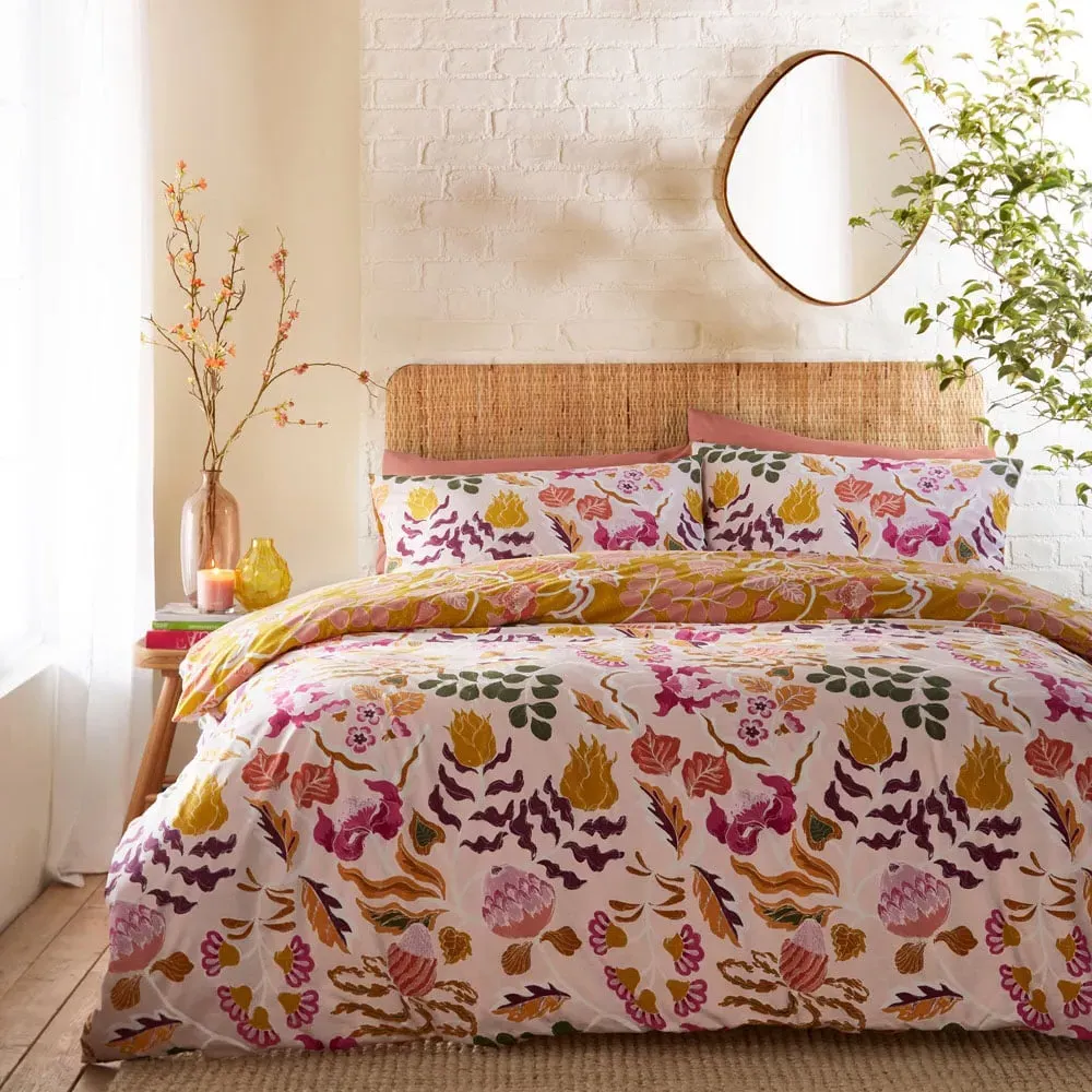 Protea Single Duvet Set - Pink image
