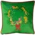 Purrfect Green and Gold Leaping Leopards Velvet Piped Cushion - Multi, Velvet