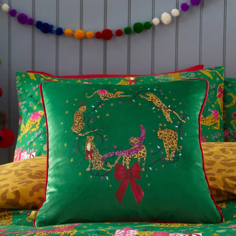 Purrfect Toddler Size Duvet Cover Set - Green, Polycotton