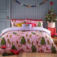 Purrfect Toddler Size Duvet Cover Set - Pink, Polycotton