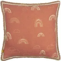 Rain Shadow Braided Trim Cushion - Red Clay