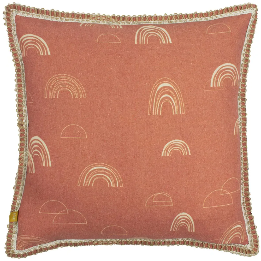 Rain Shadow Braided Trim Cushion - Red Clay image