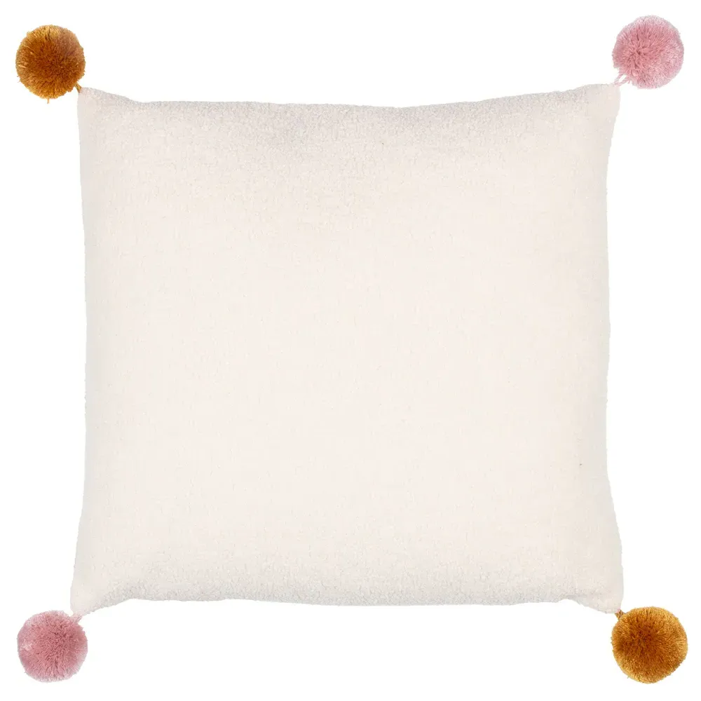 Ready Set Snow Pom Pom Boucle Cushion - Multi