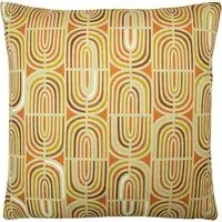 Retro Rainbow Geometric Cushion - Multi, Velvet