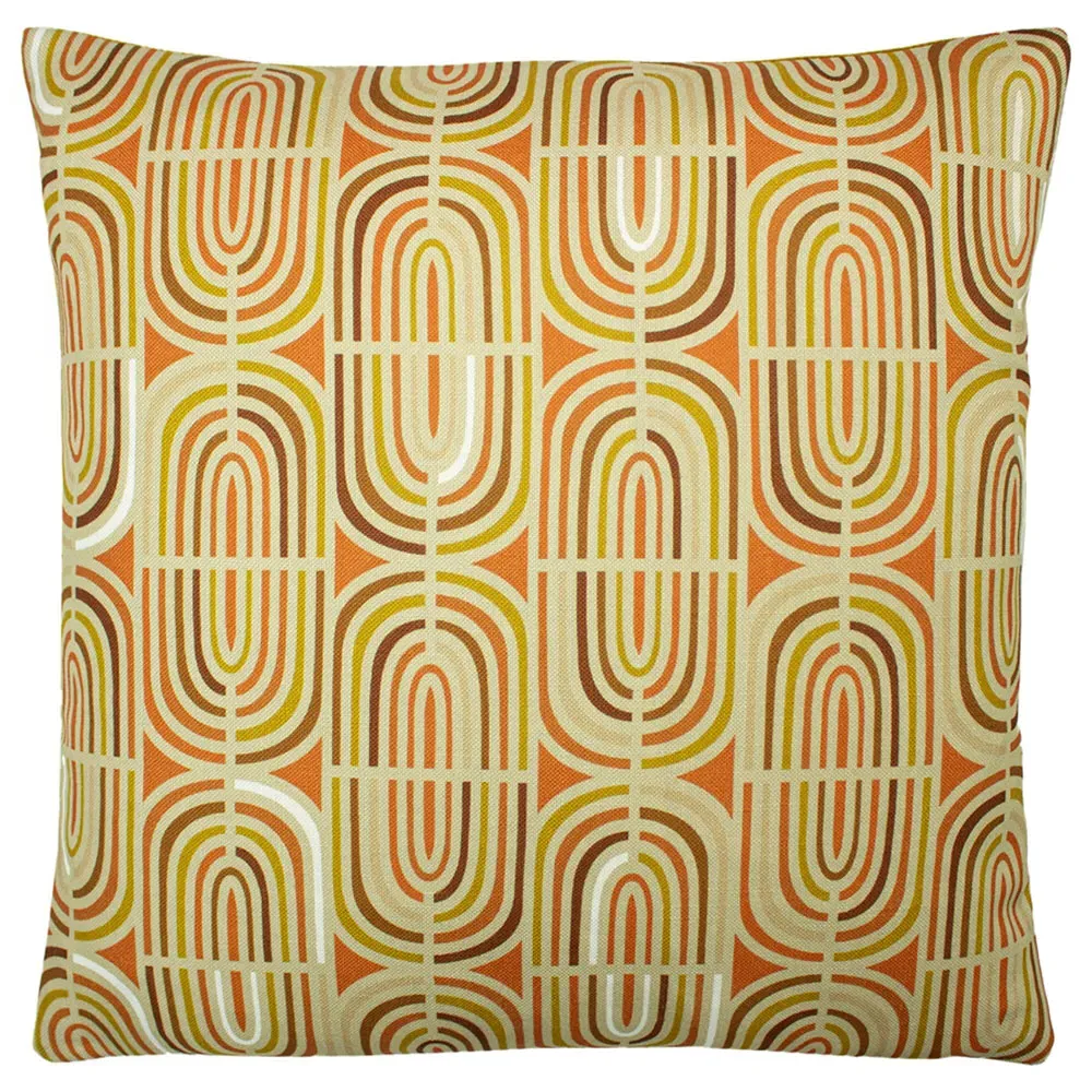 Retro Rainbow Geometric Cushion - Multi, Velvet image