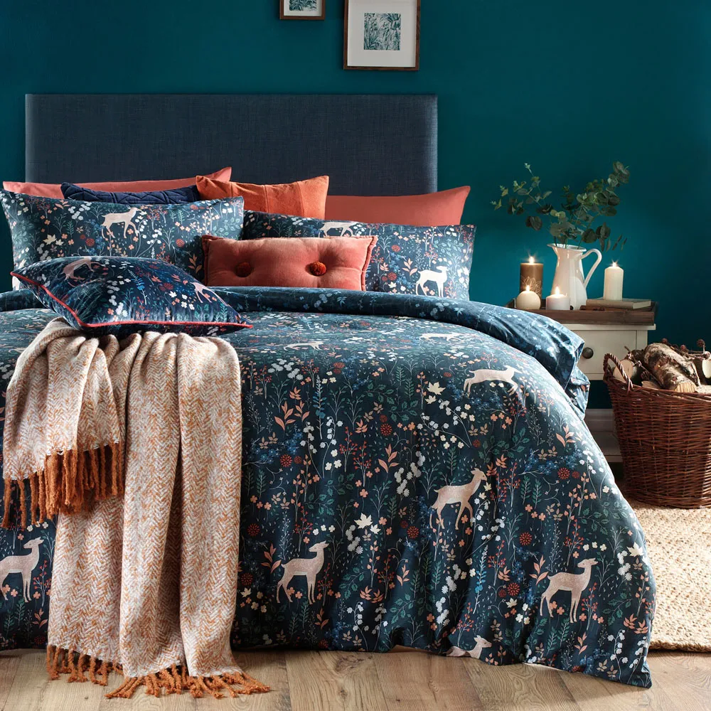 Richmond Single Duvet Set - Midnight Blue, Polycotton