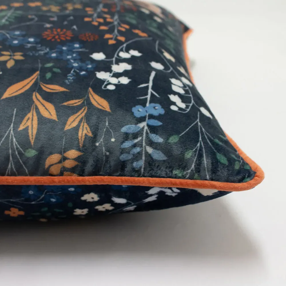 Richmond Woodland Cushion - Midnight Blue