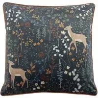 Richmond Woodland Cushion - Midnight Blue