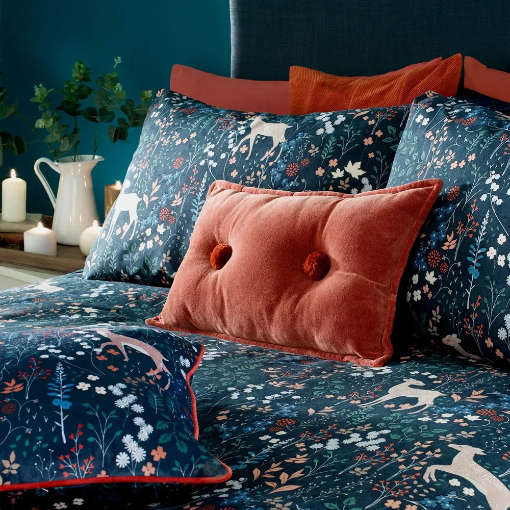Richmond Woodland Double Duvet Set - Midnight Blue