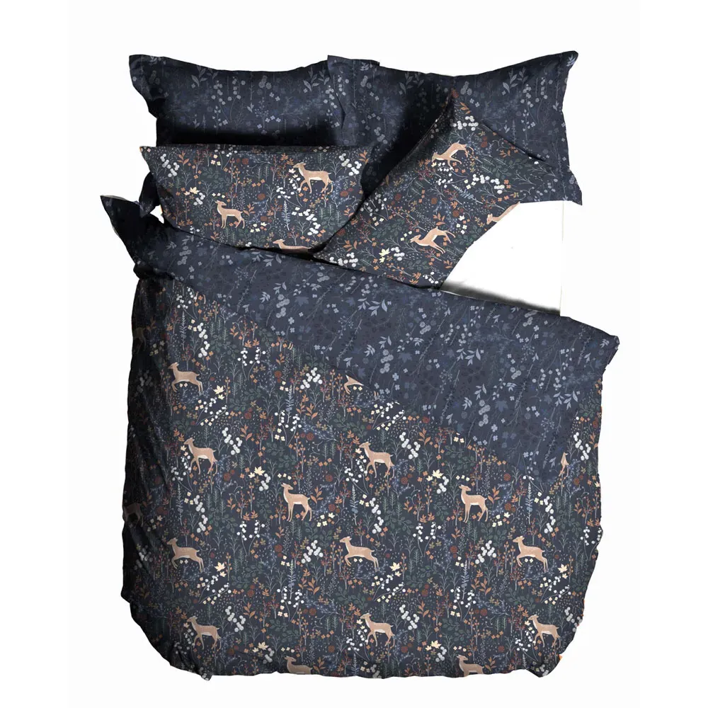 Richmond Woodland Double Duvet Set - Midnight Blue