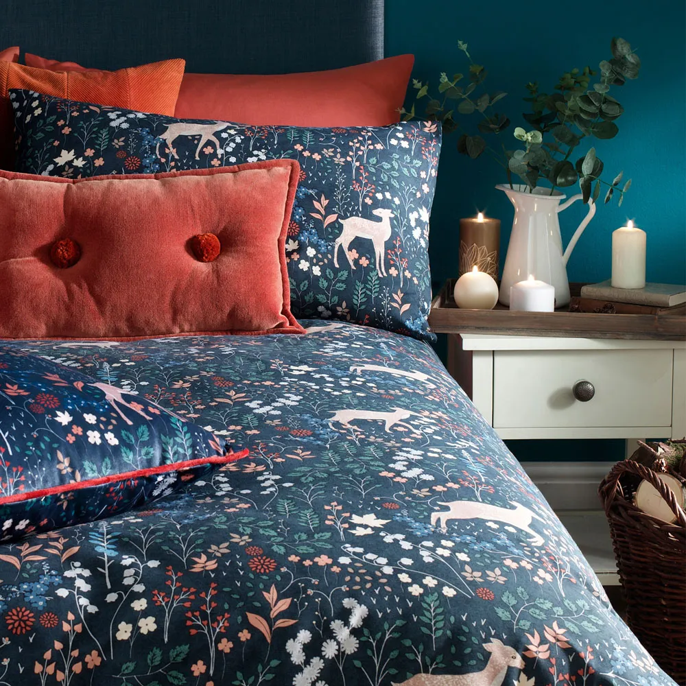 Richmond Woodland Super King Duvet Set - Midnight Blue