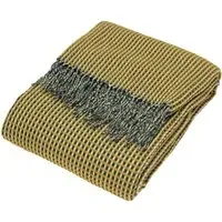 Rowan Waffle Throw - Ochre
