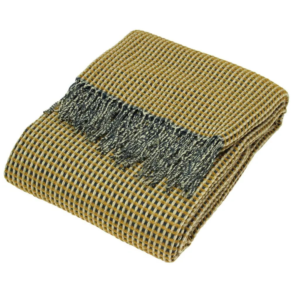 Rowan Waffle Throw - Ochre image